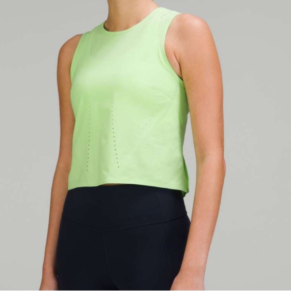 NWOT Lululemon Swift Ventilated Running Tank Top Scream Green Light size 10